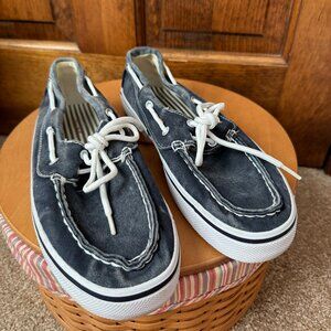 Thom McAn Navy Blue Burnham Canvas Boat Shoes Size 9M